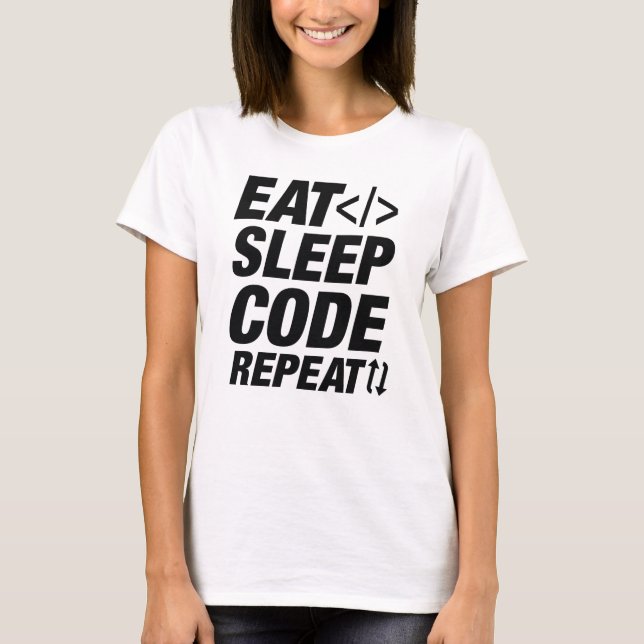 Wiederholung des Sleep-Codes T-Shirt (Vorderseite)