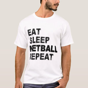 Wiederholung des Sleep Netball-Essens T-Shirt