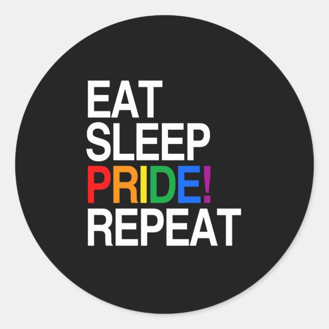 Wiederholung des Sleep Pride Runder Aufkleber (Vorderseite)