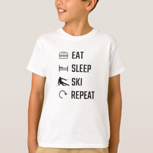 Wiederholung des Sleep Skiings essen T-Shirt
