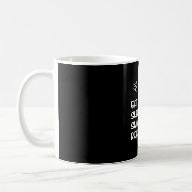 Wiederholung des Sleep Snow Skiings essen Kaffeetasse (Links)