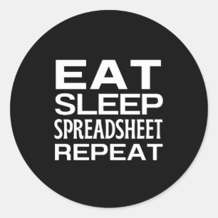 Wiederholung des Sleep Spreadsheet Runder Aufkleber