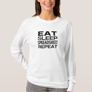 Wiederholung des Sleep Spreadsheet T-Shirt
