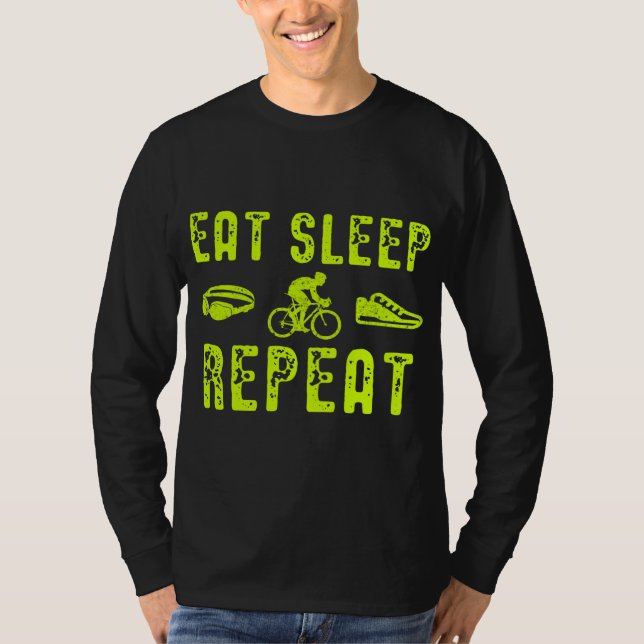 Wiederholung des Sleep Swim Bike Run T-Shirt (Vorderseite)