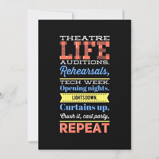 Wiederholung des Theaterlebens Save The Date (Vorderseite)
