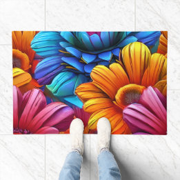 Wiederholung von 3d-farbigen Blume Fußmatte