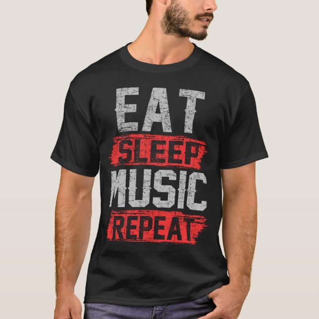 Wiederholung von Essensschlafmusik T-Shirt (Vorderseite)