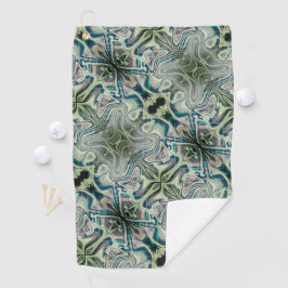 Wiederholung von graugrünem und grünem Zyanthro Golfhandtuch