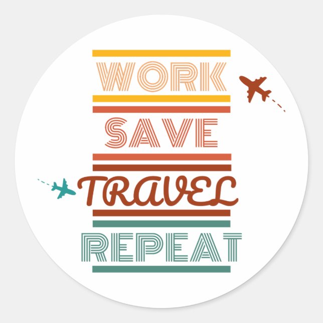 Wiederholung von Rett-Reisen - Abenteuer- und Reis Runder Aufkleber (Vorderseite)