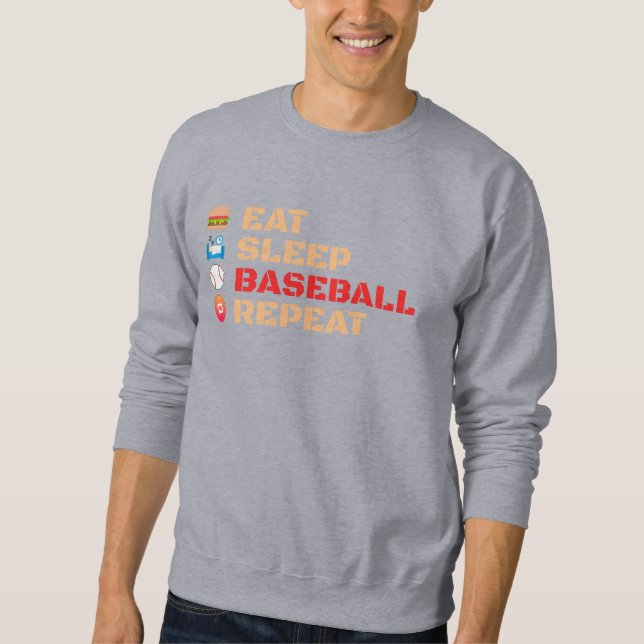 Wiederholung von Schlaf-Baseball Sweatshirt (Vorderseite)