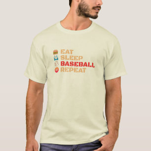 Wiederholung von Schlaf-Baseball T-Shirt