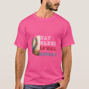 Wiederholung von Schlaf-Baseball T-Shirt