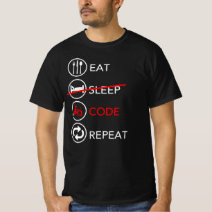 Wiederholung von Sleep-Code - Cooles Geschenk für  T-Shirt