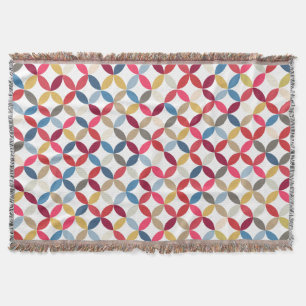 Wiederholungskreisviertel Blätter Stil Muster Wurf Decke