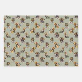 Wiederholungsmuster mit Niedlichen Dackeln Geschenkpapier Set