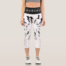 Wiederholungsname 6 Buchstaben Schwarz-weiß HWCL Capri Leggings