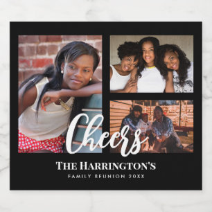 Wiedersehen 3-Sektion Foto Collage Black Frame