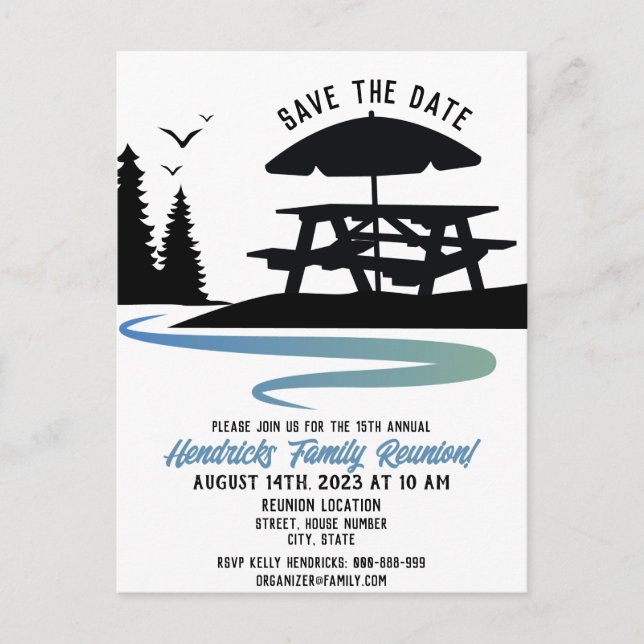 Wiedersehen-Ankündigung der Familie Postkarte (Vorderseite)