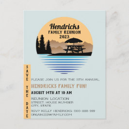 Wiedersehen-Ankündigung der Familie Postkarte