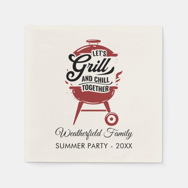 Wiedersehen Annual GRILLEN Summer Partys Custom Serviette (Vorderseite)