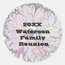 Wiedersehen Artisitc Blume Rosa Umschlag Aufkleber