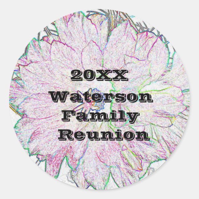 Wiedersehen Artisitc Blume Rosa Umschlag Aufkleber (Vorderseite)