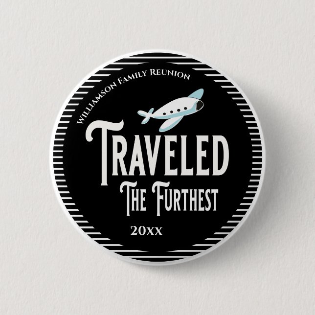 Wiedersehen Award der Familie reiste durch die Fur Button (Vorderseite)