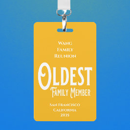 Wiedersehen Award für älteste Familienmitglieder Ausweis