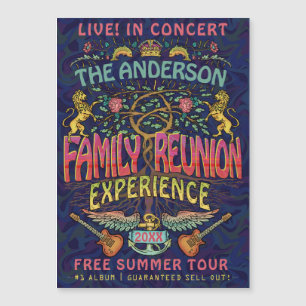 Wiedersehen Band-Retro-70er-Konzert-Logo der Famil Magneteinladung