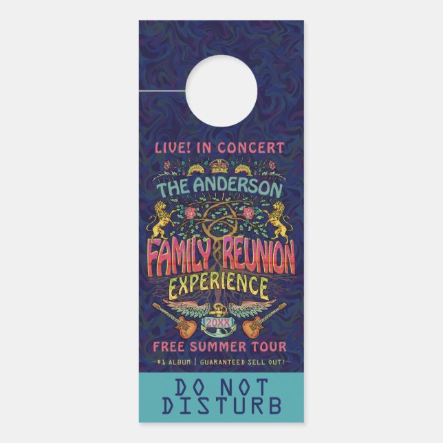 Wiedersehen Band-Retro-70er-Konzert-Logo der Famil Türanhänger (Vorderseite)