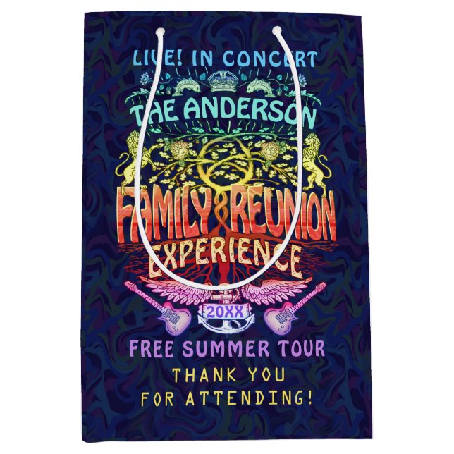 Wiedersehen Band Retro 70er Konzert Vielen Dank v2 Mittlere Geschenktüte (Vorderseite)