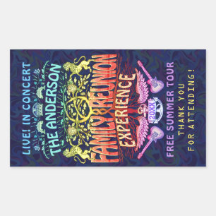 Wiedersehen Band Retro 70er Konzert Vielen Dank v2 Rechteckiger Aufkleber