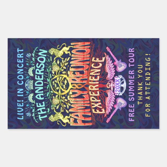 Wiedersehen Band Retro 70er Konzert Vielen Dank v2 Rechteckiger Aufkleber (Vorderseite)