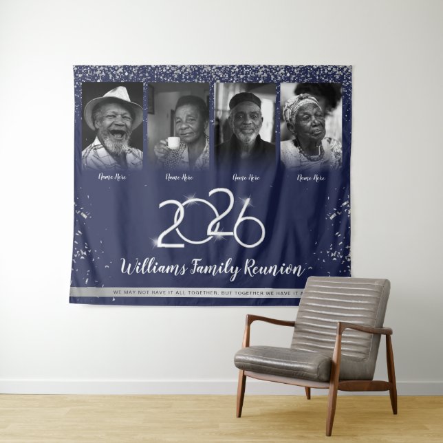 Wiedersehen-Banner der benutzerdefinierten Familie Wandteppich (Beispiel (Horizontal))