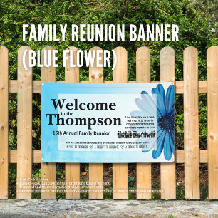 Wiedersehen-Banner der Familie (Blaue Blume) Banner