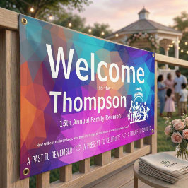 Wiedersehen-Banner der Familie (farbenfrohe Geomet Banner