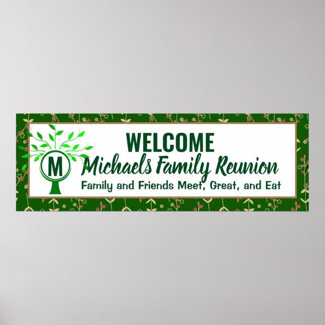 Wiedersehen-Banner der Monogram-Familie Poster (Vorne)