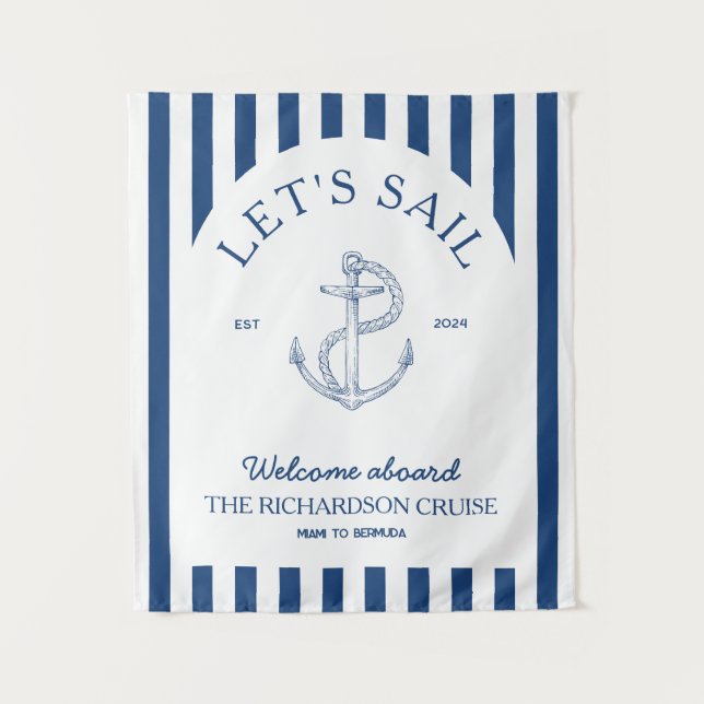 Wiedersehen-Banner für Kreuzfahrtschiffe Wandteppich (Vorderseite)