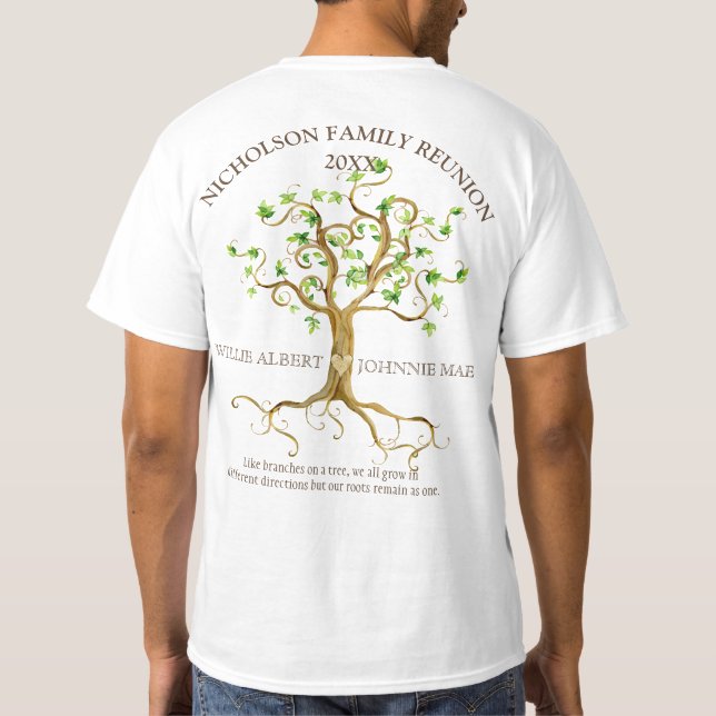 Wiedersehen "Baumwurzeln der Familie wirl"hinzufüg T-Shirt (Rückseite)