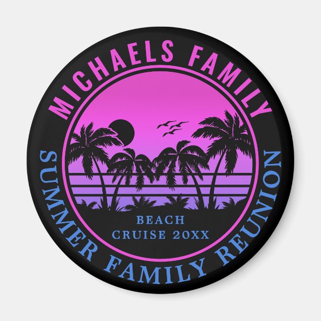 Wiedersehen Beach Cruise Sunset Vacation 60er Magnet (Vorne)