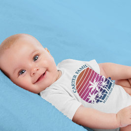 Wiedersehen Beach Vacation Palm Tree Custom Baby Strampler