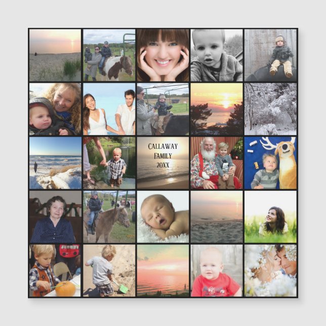 Wiedersehen bevorzugt FotoCollage Magnetkarte (Vorderseite)