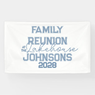 Wiedersehen Blau-Weiß-Party der Familie Lake House Banner