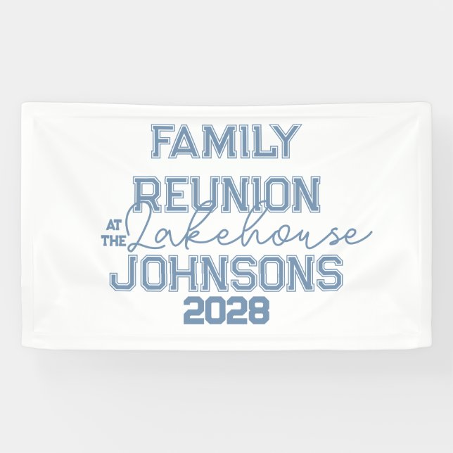 Wiedersehen Blau-Weiß-Party der Familie Lake House Banner (Horizontal)