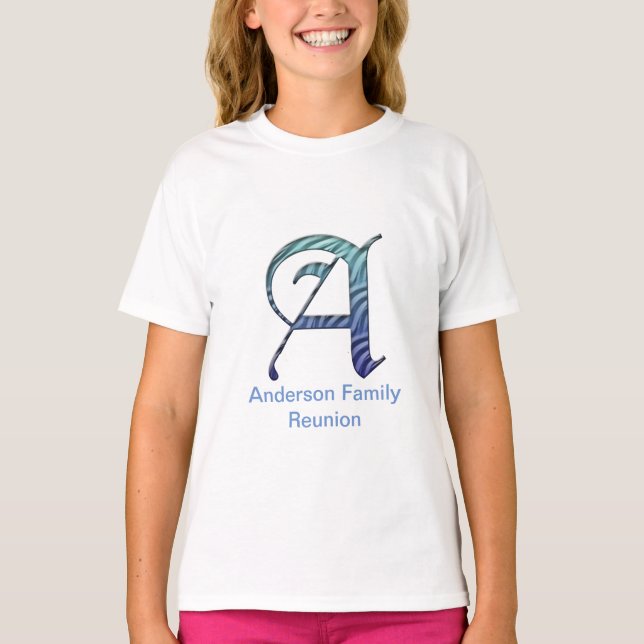Wiedersehen Blue Letter A Monogram Keepe T-Shirt (Vorderseite)