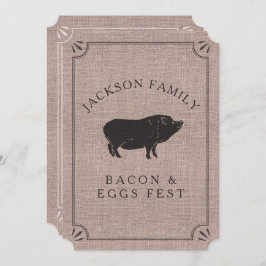 Wiedersehen Brunch Rustisches Vintages Schweinefle Einladung