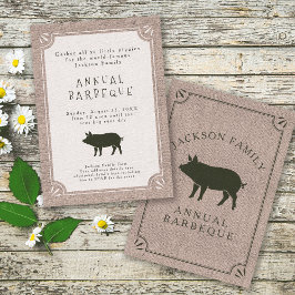 Wiedersehen Brunch Rustisches Vintages Schweinefle Einladung