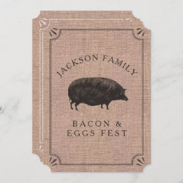 Wiedersehen Brunch Rustisches Vintages Schweinefle Einladung