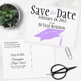 Wiedersehen Class Save the Date Violet Graduation  Postkarte