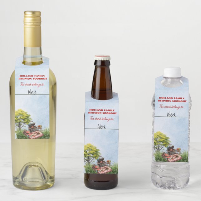 Wiedersehen-Cookout der Familie im Park Flaschenanhänger (Beispiel)